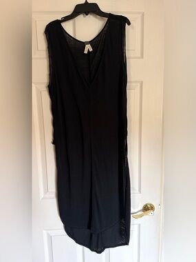 Free People Black Sleeveless Mini Dress Tunic Cover Up- Size M